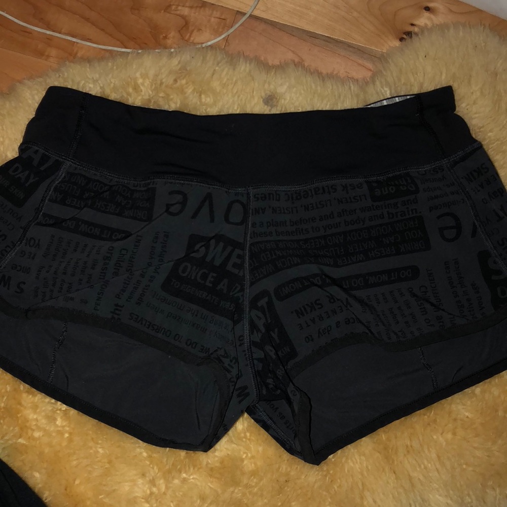 Patterned Lululemon athletic shorts